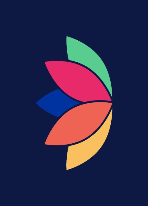 dei logo with illustration of lotus flower